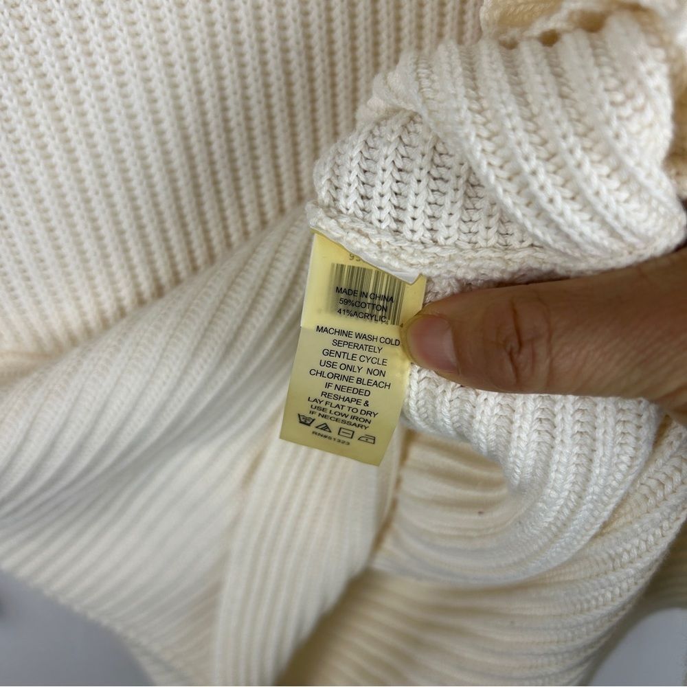 Vince Camuto white mixed knit long sweater size S - Picture 6 of 7